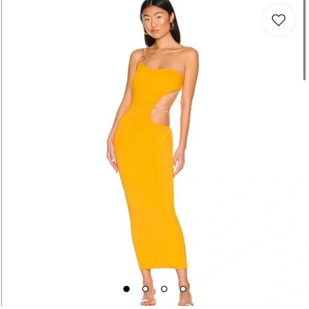 NWT WeWoreWhat Snake Chain Jersey Knit Cutout Maxi Dress in Tangerine